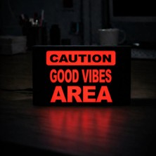 Gişe Arts Masa Lambası - Good Vibes Area Adaptörlü Dekoratif & Hediyelik Lamba