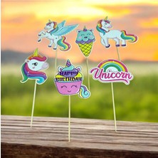 Umamiçe Unicorn Pasta Süsü Kürdan Seti 5'Li