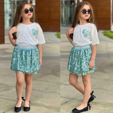 Yiğit Butik Kız Çocuk Payetli Etekli Takım – Şık & Günlük Kombin
