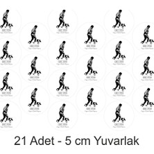 Atatürk Anma 21 Adet 5 cm Çapında Hd Yüksek Kaliteli Siyah Beyaz Sticker Etiket Çıkartma Paketleme