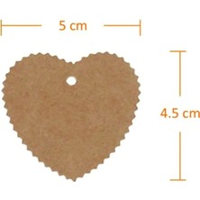 100 Adet Ipsiz 5 cm Kalp Şekilli Craft Kraft Etiket Karton Kağıt Ayakkabı Elbise Giysi Tshirt Reyon