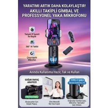 Matechno Aı Akıllı Hareket Takip Özellikli Gimball ve Kablosuz Yaka Mikrofonu Seti - Vlog ve Canlı Yayın Seti