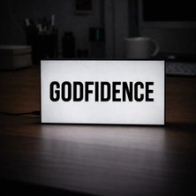 Gişe Arts Masa Lambası - Godfidence Logo Adaptörlü Dekoratif & Hediyelik Lamba