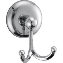 BKS Krom Çiftli Duvar Askılığı – Paslanmaz Metal Banyo & Mutfak Askısı