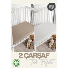Evde Home %100 Pamuk Organik 2'li Lastikli Bebek Çarşafı - 2'li Set -60X110/120 +30 cm