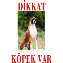Dali's Dikkat Köpek Var Uyarı Levhası (Renkli Boxer)