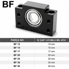 BF12 Vidalı Mil Uç Yatağı Destek Tarafı Rulman Bloğu 12 mm Iç Çaplı Bilyalı Vida Son Yatağı Cnc Router 3D Yazıcı Otomasyon Lineer Hareket Sistemi Için Tda