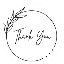Kuşe Sticker Paketleme & Kargo Etiketi (4 x 4cm 72 Adet Thank You Teşekkürler ) Hediye Paketleme