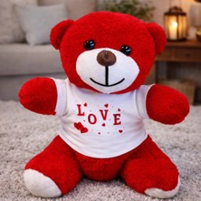 Sora Home Love Tişörtlü Kırmızı Peluş Ayıcık