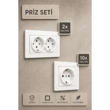 Alıç Duvar Prizi Topraklı Ev Seti 16A 240V Monofaze Iç Mekan Elektrik Prizi Standart Tip