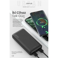 Jopus 20000MAH Powerbank - LED Işık Göstergeli - Taşınabilir Şarj Cihazı - Siyah JP-P10A