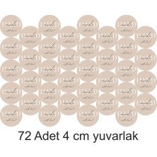 72 Adet Kuşe Handmade Kahverengi Yazısı Basit Etiket Sticker Hediye Paketleme Parti Hediyeleri