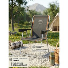 Evko Mobilya Kamp Sandalyesi, Katlanabilir Kamp Sandalyesi, Bardaklıklı Sandalye, Piknik Plaj Bahçe Sandalyesi