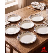 Köklü Züccaciye 18 cm Porselen Yemek Tabağı 6 Adet