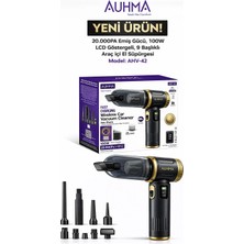 Auhma Ahv-42 20.000 Pa Kablosuz Araç Süpürgesi – 100W Güç, Dijital Ekran, LED Fener, Güçlü El Süpürgesi