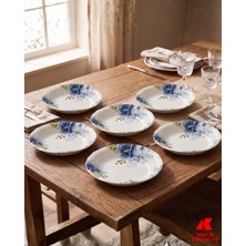 Köklü Züccaciye 18 cm Porselen Yemek Tabağı 6 Adet