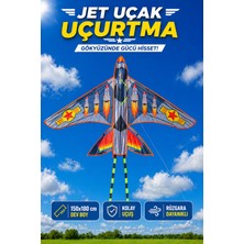 Yıldırım Oyuncak Dev Jet Uçağı Uçurtma 150X180 cm – 50 Metre Ip + Makara Dahil Uçurtma Seti – Kolay Stabil Uçuş