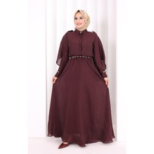 Bym Fashion Kloş Etek Tunik Takım 8028 Mürdüm