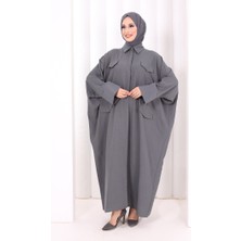 Bym Fashion Yarasakol Elbise 7071 Antrasit