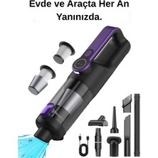 Bagajon Between ST-126 Plus Araç İçi Süpürge 20.000PA Güçlü Vakum ve Üfleme Özelliği Kablosuz Taşınabilir 6000MAH Bataryalı Mor