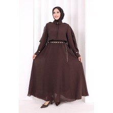 Bym Fashion Kloş Etek Tunik Takım 8028 Kahverengi
