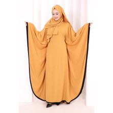 Bym Fashion Yarasakol Biyeli Elbise Şal Hediyelidir 7068 Hardal