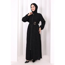 Bym Fashion 8031 Çiçek Desenli Keten Üçlü Takım Siyah