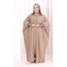 Bym Fashion Yarasakol, Kapşonlu Ferace 7076 Vizon