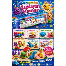 Cabbaroğlu Ticaret 12 Renk Hava ile Kuruyan Oyun Hamuru Seti Zıplayan Hafif Yumuşak Kil Çocuk Eğitici Hamur Seti