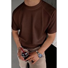 Genius Store  erkek Tişört Basic Bisiklet Yaka Tişört Rahat Kesim Dökümlü Günlük Spor Tshirt GARNİ-5050