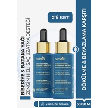 Herbital Zenginleştirilmiş Biberiye Yağı 2\\\'li Set | Dökülme ve Beyazlama Karşıtı