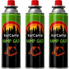 Karcamp Kamp Gazı Kartuşu 220 gr Bütan Propan Karışım 3’lü Set – Kamp Ocağı, Pürmüz ve Outdoor Kullanım