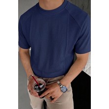 Genius Store  erkek Tişört Basic Bisiklet Yaka Tişört Rahat Kesim Dökümlü Günlük Spor Tshirt GARNİ-5050