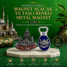 Ayasofya Temalı Magnet Açacak ve Taşlı Renkli Metal Magnet (2’li Set)