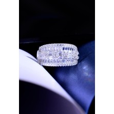 İnnuendo Jewelry 925 Ayar Gümüş Çok Katlı Taşlı Lüks Kadın Yüzük