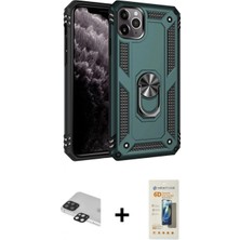 Marsilyan™- iPhone 11 Pro Max Kılıf Ahenk Klasik Koleksiyonu - Siyah 6d Mat Seramik Hayalet Nano Ekran Koruyucu + Siyah Pers Alüminyum Kamera Lens