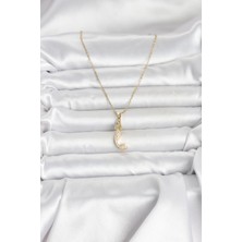 Youday Accessories 316L Çelik Zincir Gold Renk Zirkon Taşlı Deniz Kızı Model Kadın Kolye