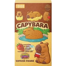 Tokoo Capybara Çilekli ve Bubble Gum Aromalı Krema ve Patlayan Şeker Dolgulu Sütlü Çikolata 30 gr