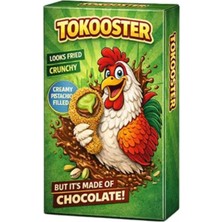 Tokoo Tavuk Budu Görünümlü Beyaz Çikolata ve Kadayıf Kaplanmış Antep Fıstıklı Krema Dolgulu Sütlü Çikolata 60 gr