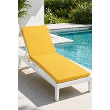 Abt Cepli Cırt Cırtlı Şezlong Minderi 5 cm Kalın Süngerli Sarı Şezlong Minderi 50X180 cm