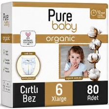 Pure Baby Organik Bebek Bezi 6 Beden 15-27 kg Extra Large 80 Adet Mega Fırsat Pk