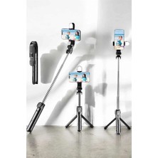 Sora Home Tripod Kablosuz Bluetooth Bağlantılı Selfie Çubuğu 360 Derece Dönebilen
