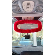 Bezos Peluş Dikiz Ayna Kılıfı Süs Kırmızı