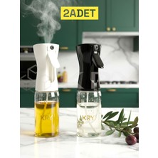 Kry 2’li Yağdanlık Sprey 225 ml – Siyah & Beyaz Cam Yağ Püskürtücü, Air Fryer Uyumlu