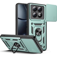 Coolacs Xiaomi Redmi Note 15 ile Uyumlu Kılıf Magnetik Standlı Kamera Korumalı Sürgülü Kapak