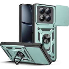 Coolacs Xiaomi Redmi Note 15 Pro 4g ile Uyumlu Kılıf Magnetik Standlı Kamera Korumalı Sürgülü Kapak