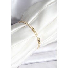 Youday Accessories Yıldız Model Zirkon Taşlı Gold Renk Pirinç Su Yolu Kadın Bileklik