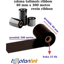 Toptantek Ribon 40 mm x 300 Metre Yıkama Talimatı Ribbon | Resin Ribon |
