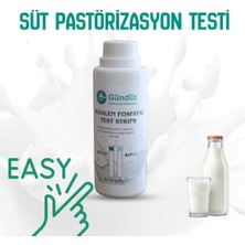 Gündüz Kimya Alkalen Fosfataz Test Kağıdı | Sütte Alp Test Stribi | 50 Strip/kutu