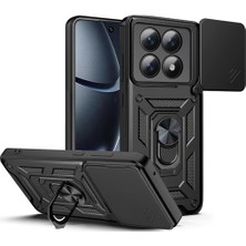 Coolacs Xiaomi Redmi Note 15 ile Uyumlu Kılıf Magnetik Standlı Kamera Korumalı Sürgülü Kapak